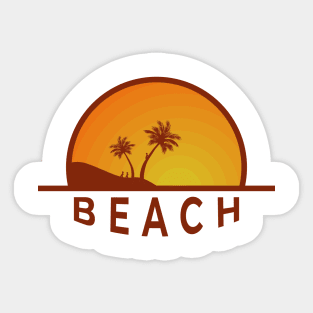 Beach Half Round Sticker